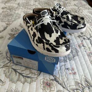 Hey Dude Wendy Slip Cow Print W7